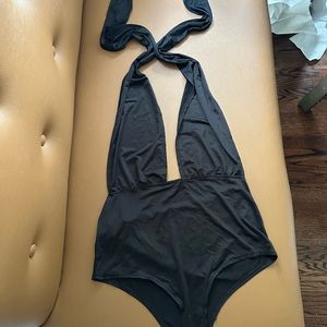 Sexy plunging neckline Dekolleté bodysuits play suit lingerie party outfit top
